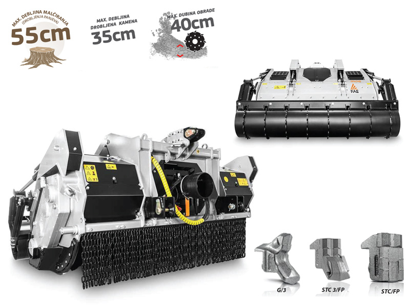 Šumarski traktorski malčer / sitnilica freza modeli SFH i SFH/HP
