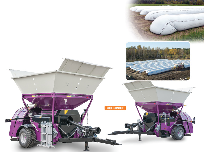 Traktorske gnječilice zrnja u kompletu s postrojenjem za spremanje zrnja u plastična crijeva